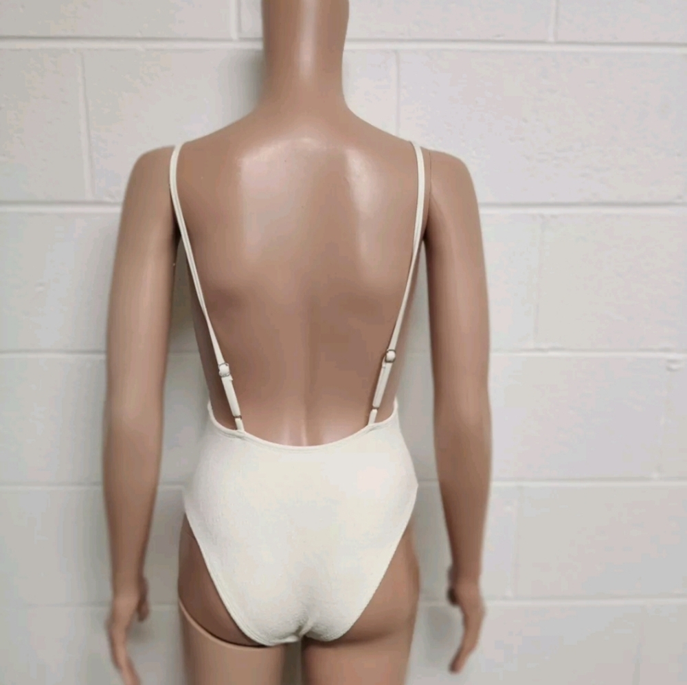 Wanderlust Bali Swoop Back Cream Swim/Bodysuit M Ret $149